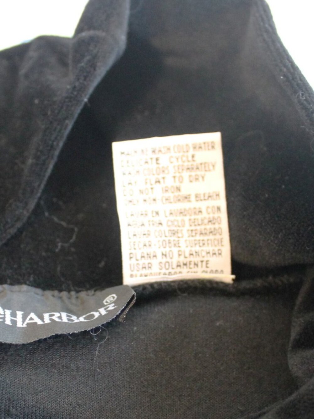 Sag Harbor Black Velour Cowl Neck Tunic XL - Picture 7 of 7